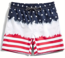 Load image into Gallery viewer, 4th of July swim trunks