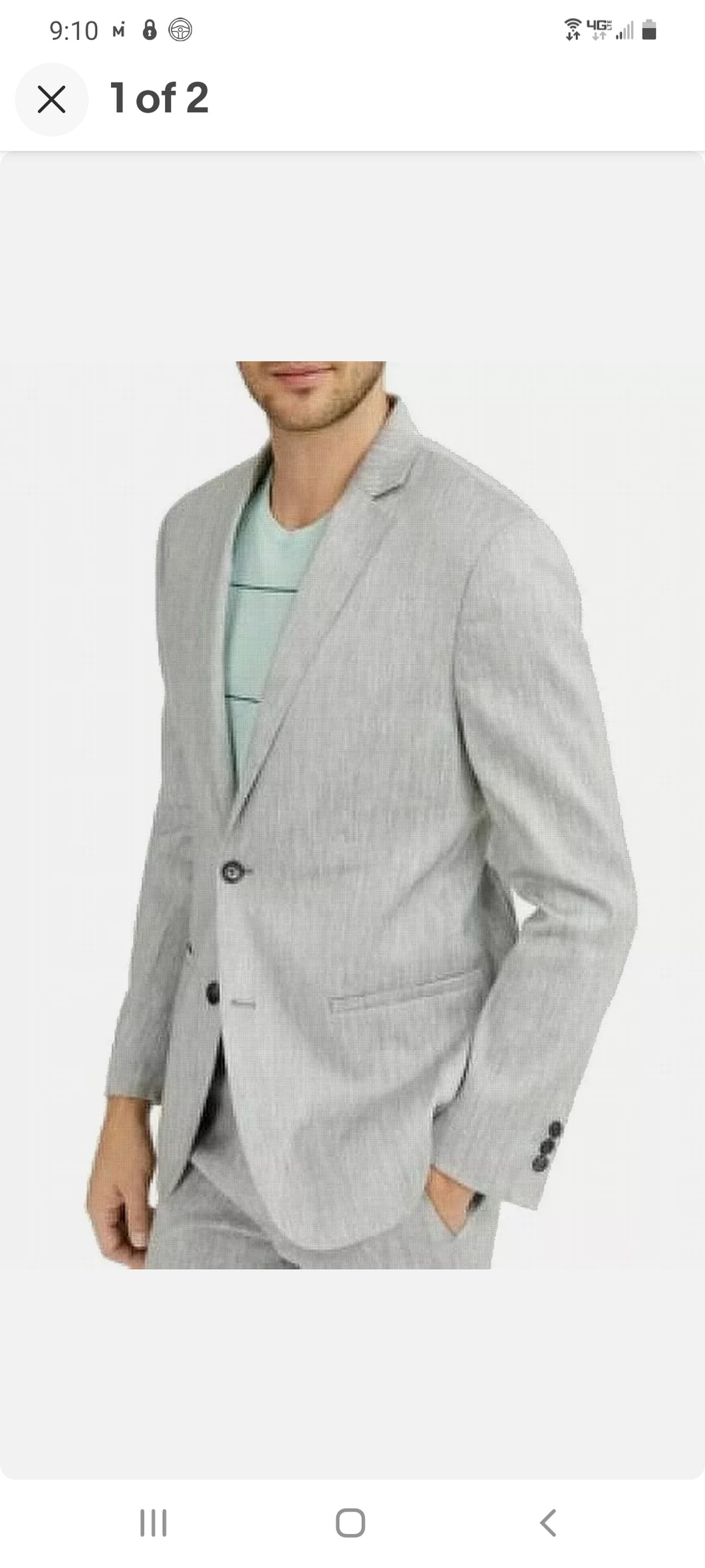 Alfani stretch gray herringbone blazer