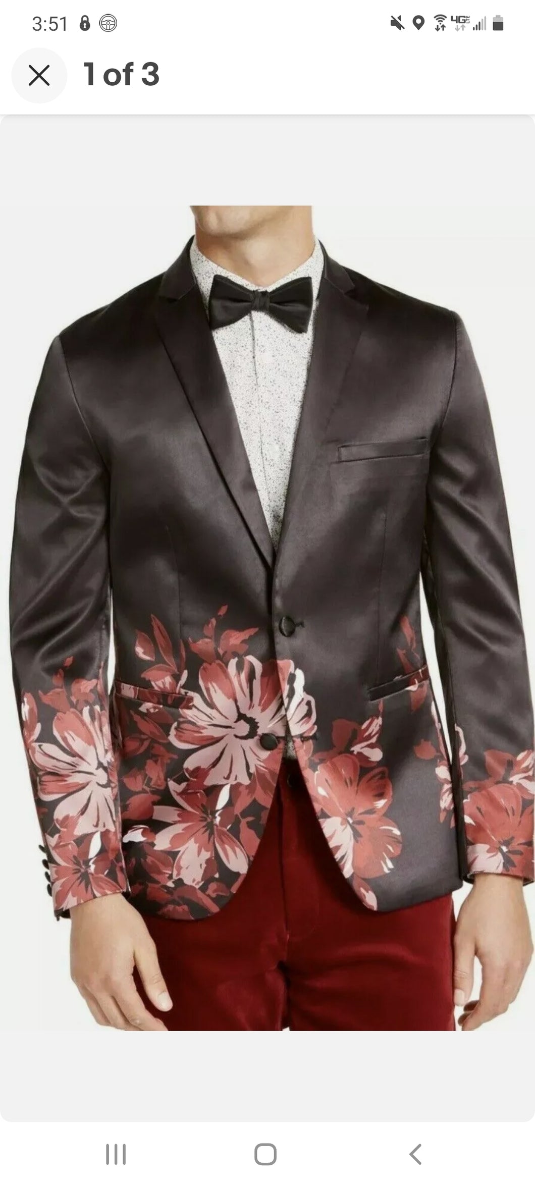Inc L floral print slim blazer